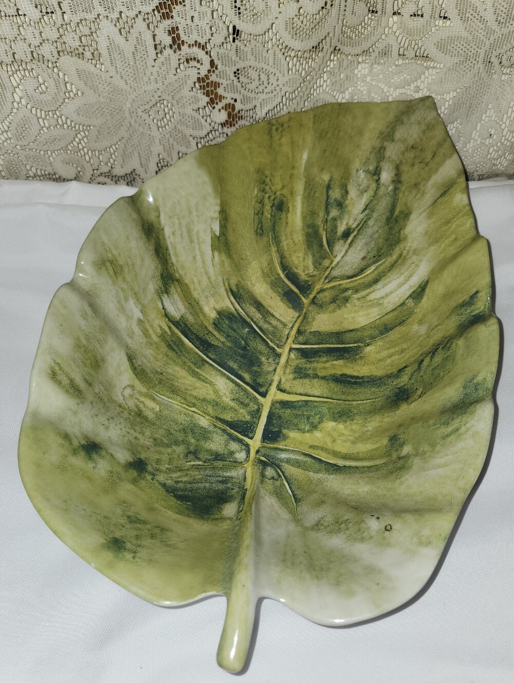 Green Leaf Serving Platter